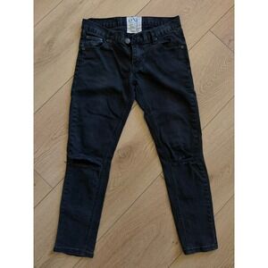 One Teaspoon Iggys Black Ripped Knee Skinny Jeans Size 25 Washed Denim Edgy